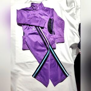 Adidas Girls Sz-6 Purple Jogging Suit
